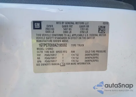 2010 GMC Sierra 1500 Work Truck из США, поврежденный, VIN 1GTPCTEX8AZ195582